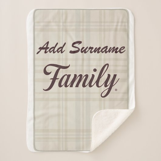 Personalized Sherpa Blanket | Custom Family Name シェルパブランケット (正面)