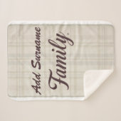 Personalized Sherpa Blanket | Custom Family Name シェルパブランケット (正面(横))