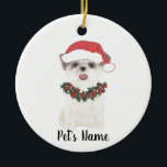 Personalized Shih Tzu (Brown & White) セラミックオーナメント<br><div class="desc">Make the nice list this year with an ornament of your favorite shih tzu elf!</div>
