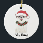 Personalized Shih Tzu (Brown & White) セラミックオーナメント<br><div class="desc">Make the nice list this year with an ornament of your favorite shih tzu elf!</div>