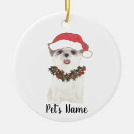 Personalized Shih Tzu (Brown & White) セラミックオーナメント