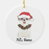 Personalized Shih Tzu (Brown & White) セラミックオーナメント (裏面)
