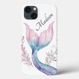 Personalized Shimmering Mermaid Tail Phone Case iPhone 13ケース