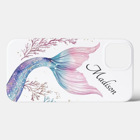 Personalized Shimmering Mermaid Tail Phone Case Case-Mate iPhoneケース (裏面 (横))