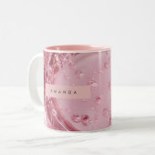 Personalized Shiny Blush Marble Effect ツートーンマグカップ (正面左)