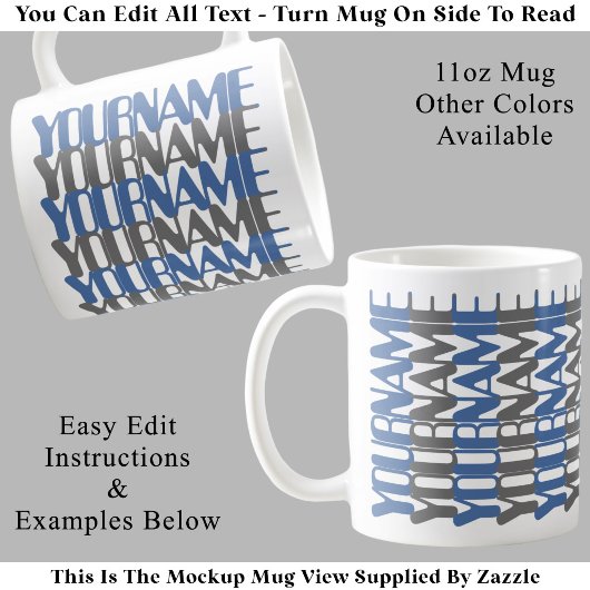 Personalized Short Custom Name Blu Hidden Message  コーヒーマグカップ