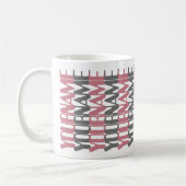 Personalized Short Custom Name Pink Hidden Message コーヒーマグカップ (左)