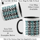 Personalized Short Custom Name Teal Hidden Message マグカップ