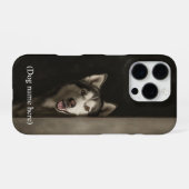 Personalized Siberian Husky Portrait iPhoneケース (裏面横)