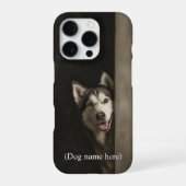 Personalized Siberian Husky Portrait iPhoneケース (裏面)