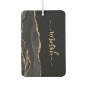 Personalized Signature Black Gold Agate カーエアーフレッシュナー (正面)