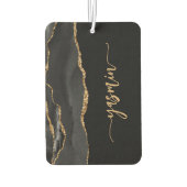 Personalized Signature Black Gold Agate カーエアーフレッシュナー (裏面)
