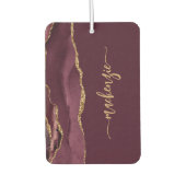 Personalized Signature Burgundy Gold Agate カーエアーフレッシュナー (正面)