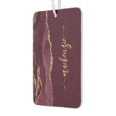 Personalized Signature Burgundy Gold Agate カーエアーフレッシュナー (左)