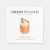 Personalized Signature Drink Wedding Napkins スタンダードカクテルナプキン (正面)