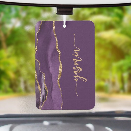 Personalized Signature Purple Gold Agate カーエアーフレッシュナー