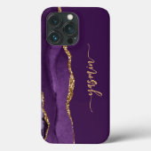 Personalized Signature Purple Gold Agate Case-Mate iPhoneケース (裏面)