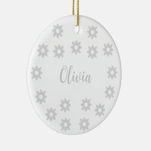 Personalized Silver Christmas  セラミックオーナメント (右)