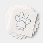 Personalized Silver Foiled Dog Paw Image 箔ナプキン (インサイチュ (積み重ね))