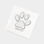 Personalized Silver Foiled Dog Paw Image 箔ナプキン (左)