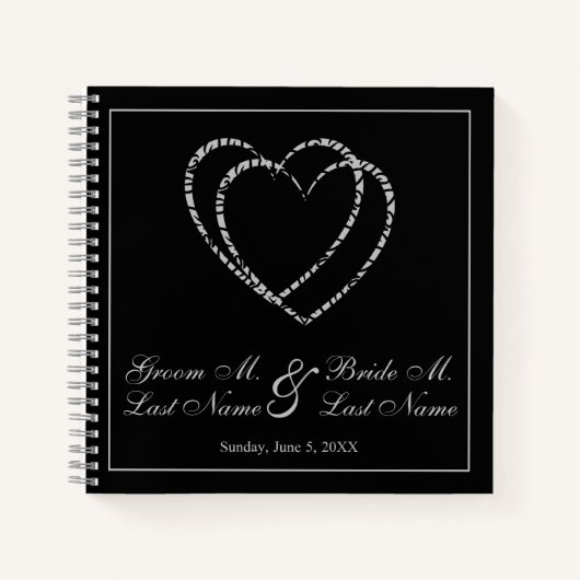 Personalized Silver Wedding Guest Book ノートブック (正面)