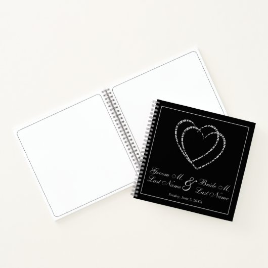 Personalized Silver Wedding Guest Book ノートブック (内部)