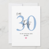 Personalized Simple 30th Birthday Card Son カード (正面)