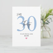 Personalized Simple 30th Birthday Card Son カード (スタンド正面)