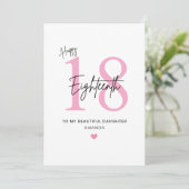 Personalized Simple Daughter 18th Birthday Card カード (スタンド正面)
