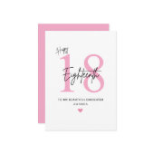 Personalized Simple Daughter 18th Birthday Card カード (正面/裏面インサイチュ)