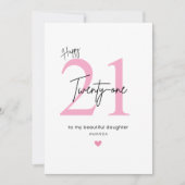 Personalized Simple Daughter 21st Birthday カード (正面)