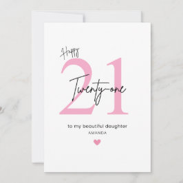 Personalized Simple Daughter 21st Birthday カード
