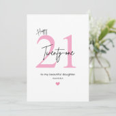 Personalized Simple Daughter 21st Birthday カード (スタンド正面)