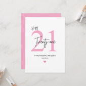 Personalized Simple Daughter 21st Birthday カード (正面/裏面インサイチュ)