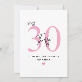 Personalized Simple Daughter 30th Birthday Card カード