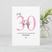 Personalized Simple Daughter 30th Birthday Card カード (スタンド正面)