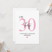 Personalized Simple Daughter 30th Birthday Card カード (正面/裏面インサイチュ)