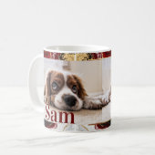Personalized simple dog Photo and name keepsake  コーヒーマグカップ (正面左)