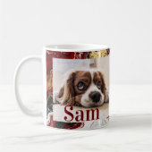 Personalized simple dog Photo and name keepsake  コーヒーマグカップ (左)