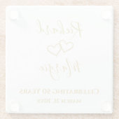 Personalized Simple Elegant 50th Anniversary Gift ガラスコースター (裏面)