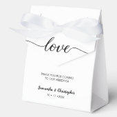 Personalized Simple Elegant Love Wedding ScrIpt フェイバーボックス (正面)