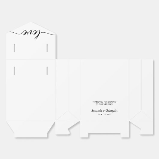 Personalized Simple Elegant Love Wedding ScrIpt フェイバーボックス (見開き)