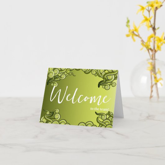 Personalized simple Elegant Welcome to the team カード (黄色い花)