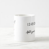 personalized simple minimal add your name red hear コーヒーマグカップ (中央)