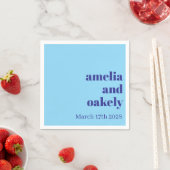 Personalized Simple Modern Minimal Mono Wedding  スタンダードカクテルナプキン (インサイチュ)