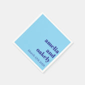 Personalized Simple Modern Minimal Mono Wedding  スタンダードカクテルナプキン (角)