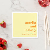 Personalized Simple Modern Minimal Mono Wedding  スタンダードカクテルナプキン (インサイチュ)