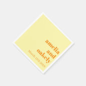 Personalized Simple Modern Minimal Mono Wedding  スタンダードカクテルナプキン (角)