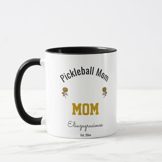 Personalized Simple Modern Pickleball Mom Gift  マグカップ (左)