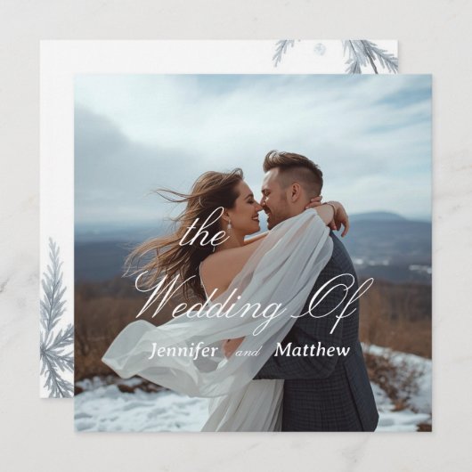 Personalized Simple Modern Wedding Invitation 招待状 (正面/裏面)